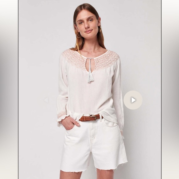 FAHERTY BRAND 
Laura Embroidered Top Size Small NWT - Picture 1 of 9